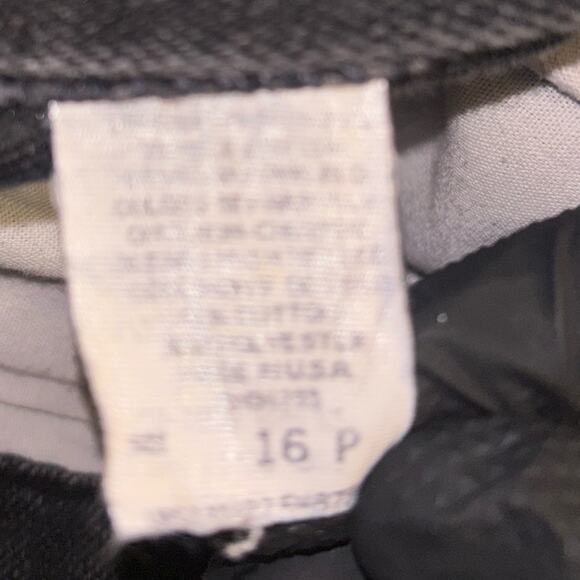 Vintage Lee Black High Waisted Tapered Jeans 16P Petite 80s 90s Made in USA - Picture 11 of 12